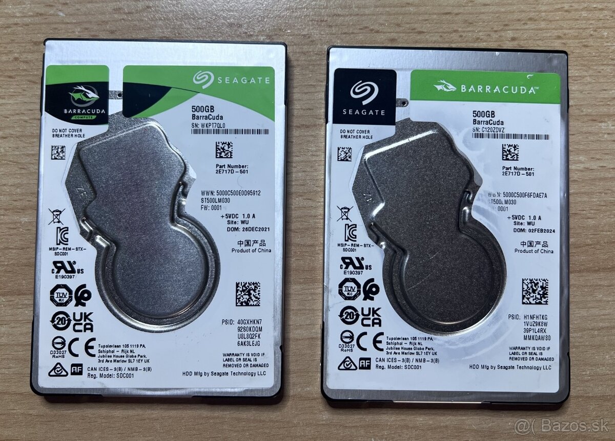 2x 500GB HDD do notebooku "nové"