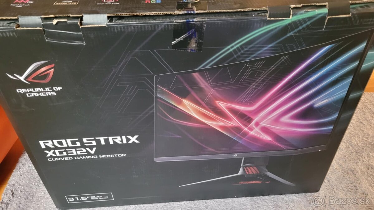 Predám herný monitor ASUS rog strix XG32VQ 144HZ