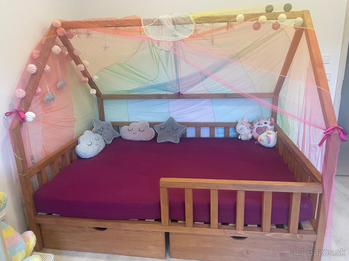 Montessori domčeková detská posteľ