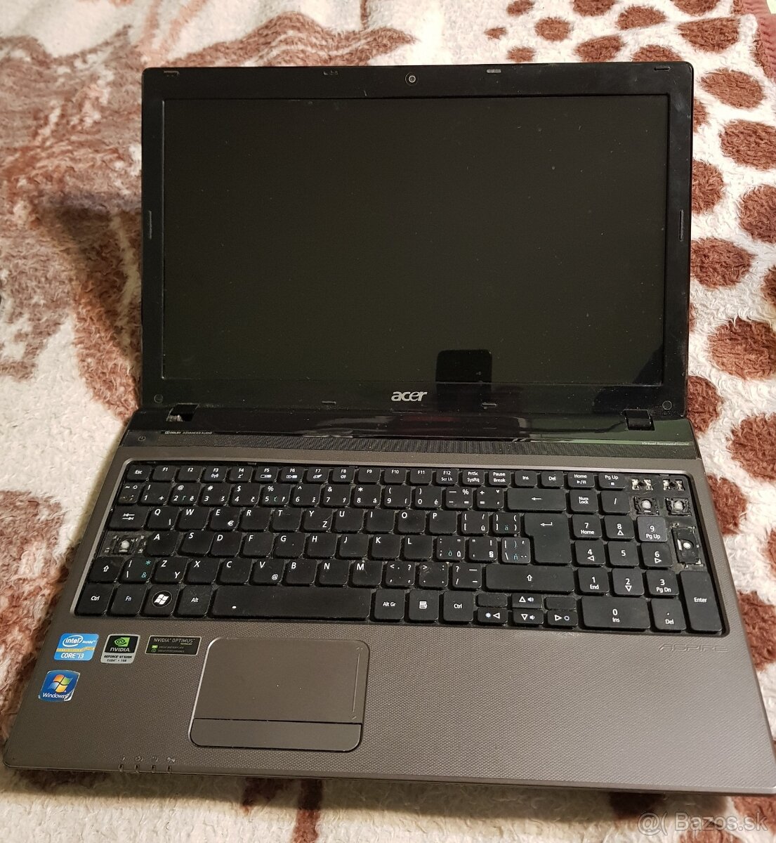 Notebook Acer 5750 na opravu alebo ND