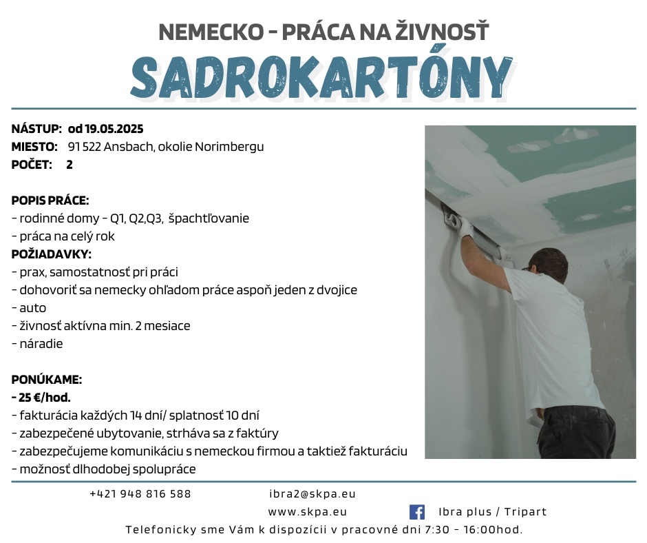 Sadrokartónisti SZČO, Ansbach okolie.