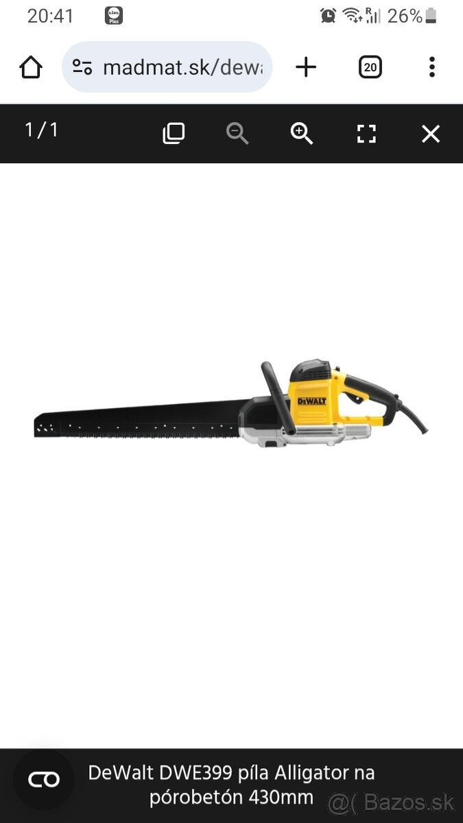 DeWalt DWE399 píla Alligator na pórobetón 430mm
