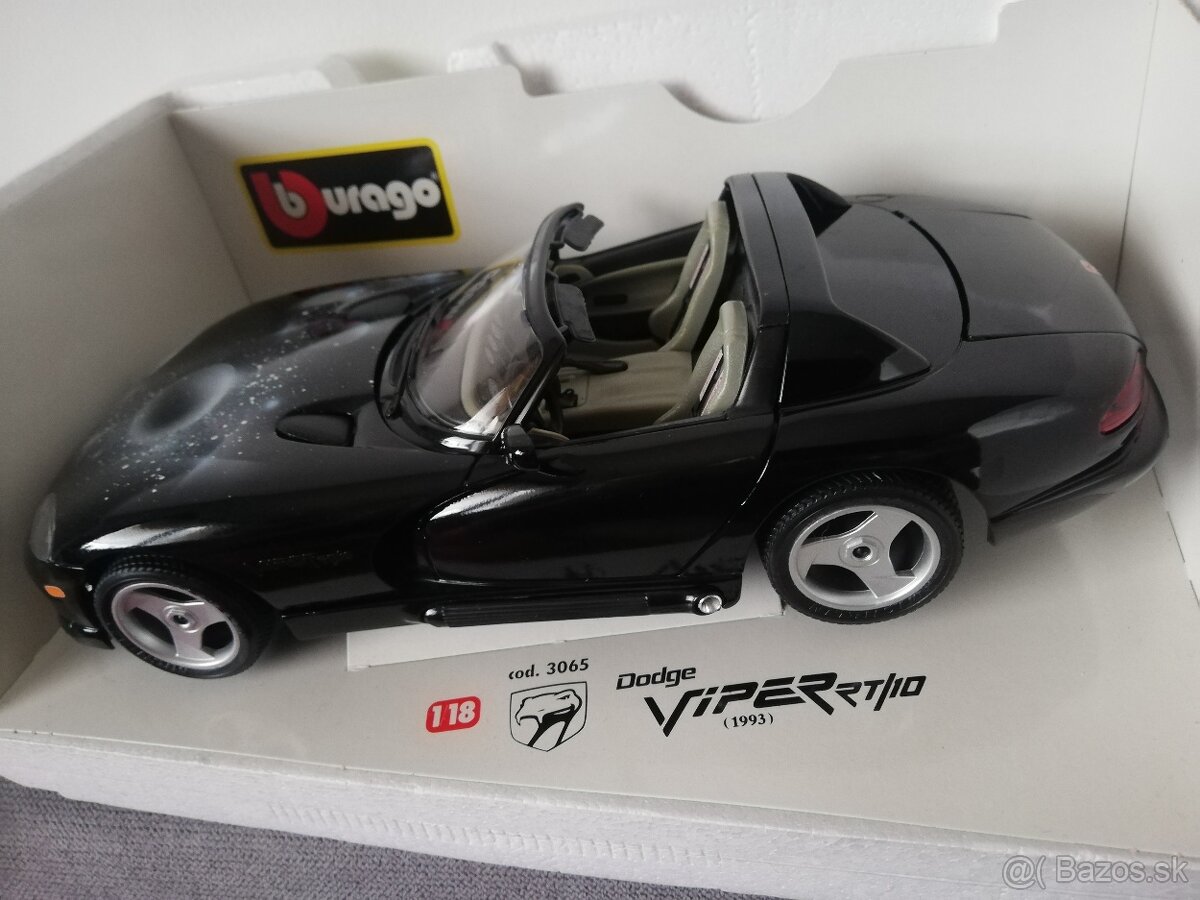 1:18 DODGE VIPER Bburago cierna, original krabica