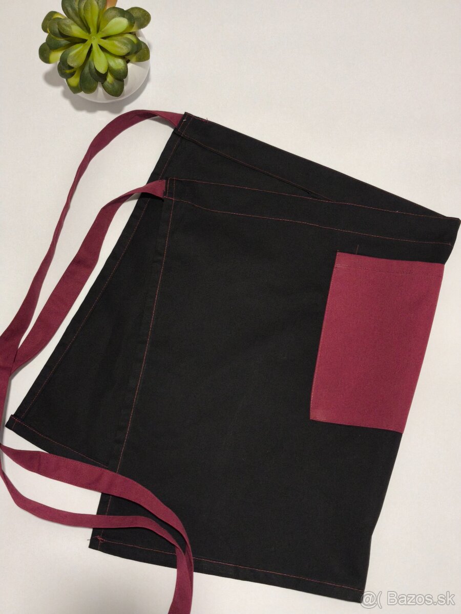 zastera čierno bordová do pása