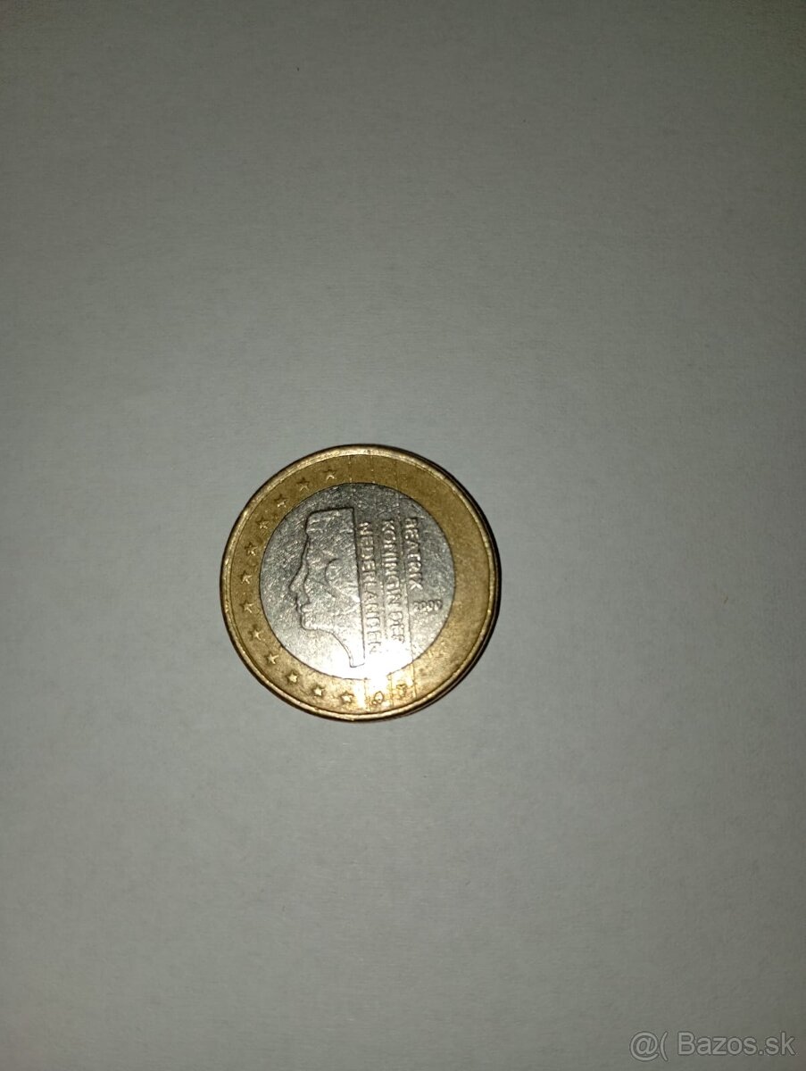 Jednoeurová minca - kráľovná beatrix 2000