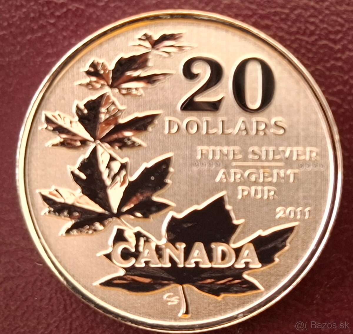 Strieborná minca Canada 20 dolárov.