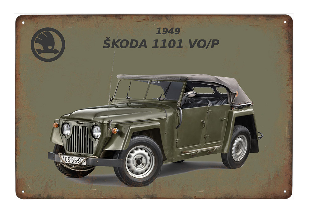 plechová cedule - Škoda 1101 VO/P