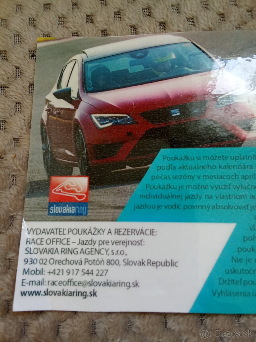 Voucher Slovakia ring orechová potôň 30 min jazda po trati.