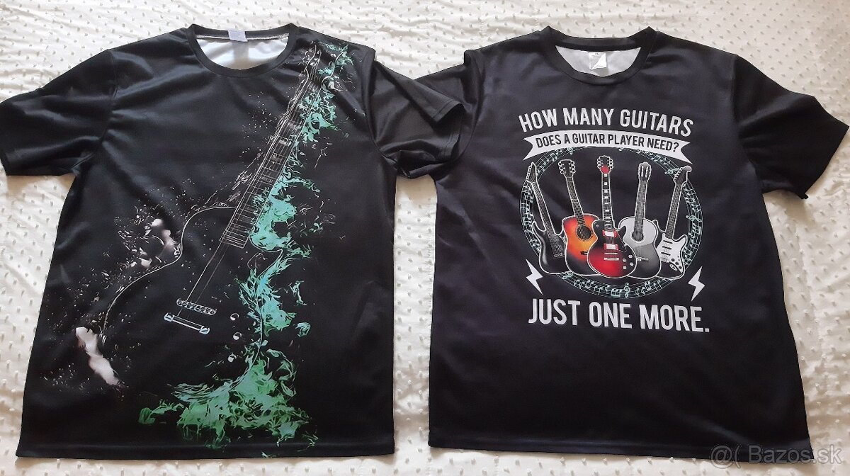 Pánske tričko (2x) + mikina, XL (s potlačou gitary)