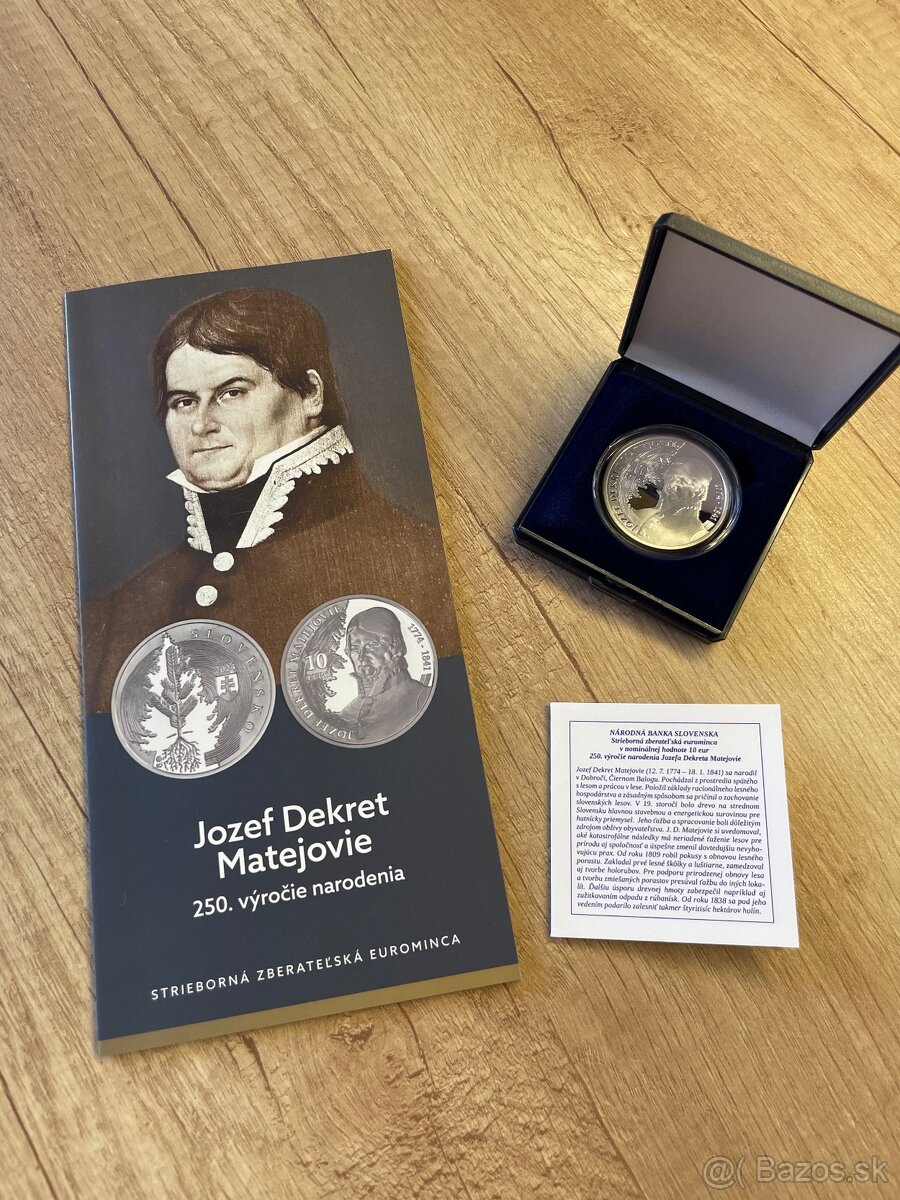 10 eur Jozef Dekret Matejovie – 250. výročie narodenia