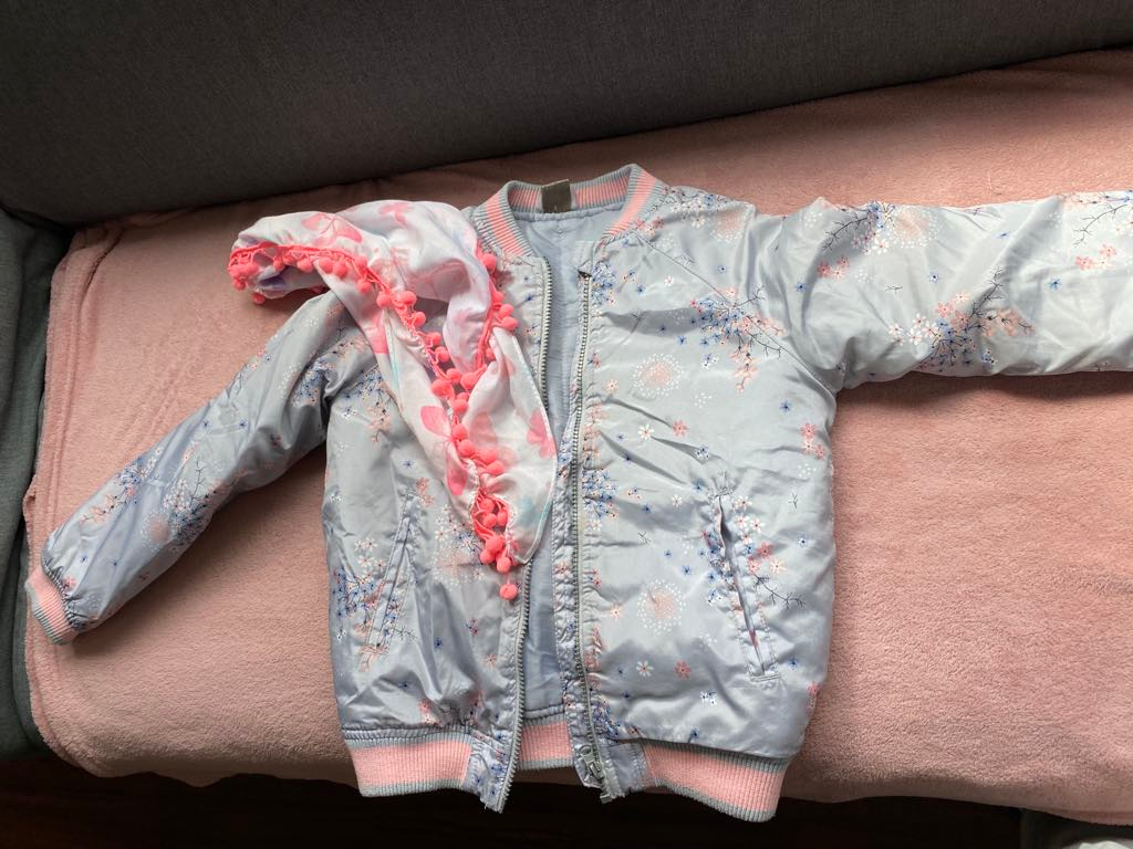 bunda na jar jesen, pre dievča 7-8r 128cm