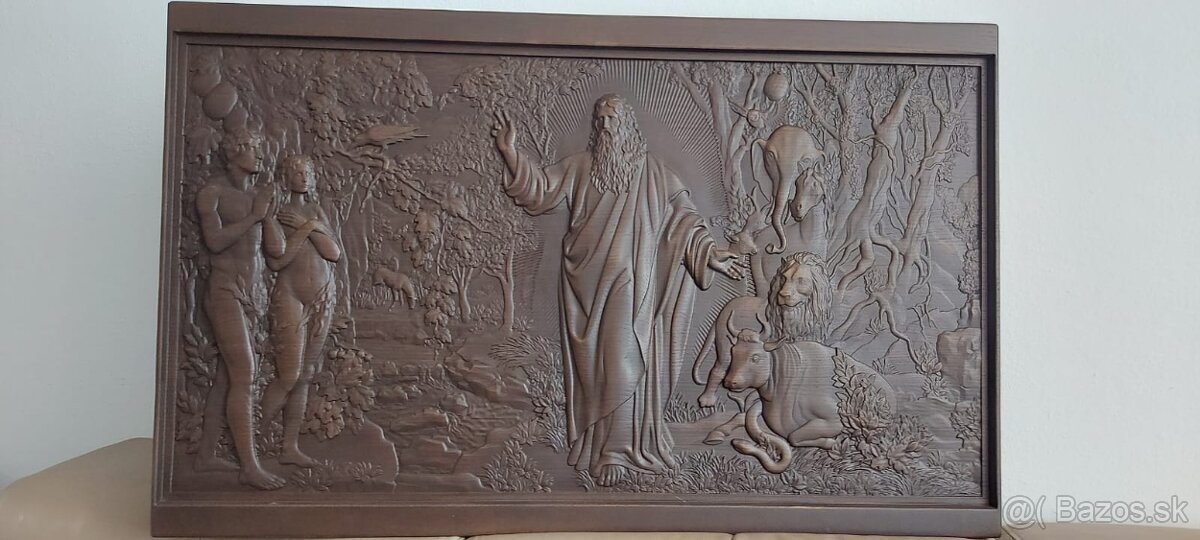 Drevený obraz 100×63cmhr.4 cm.dub -