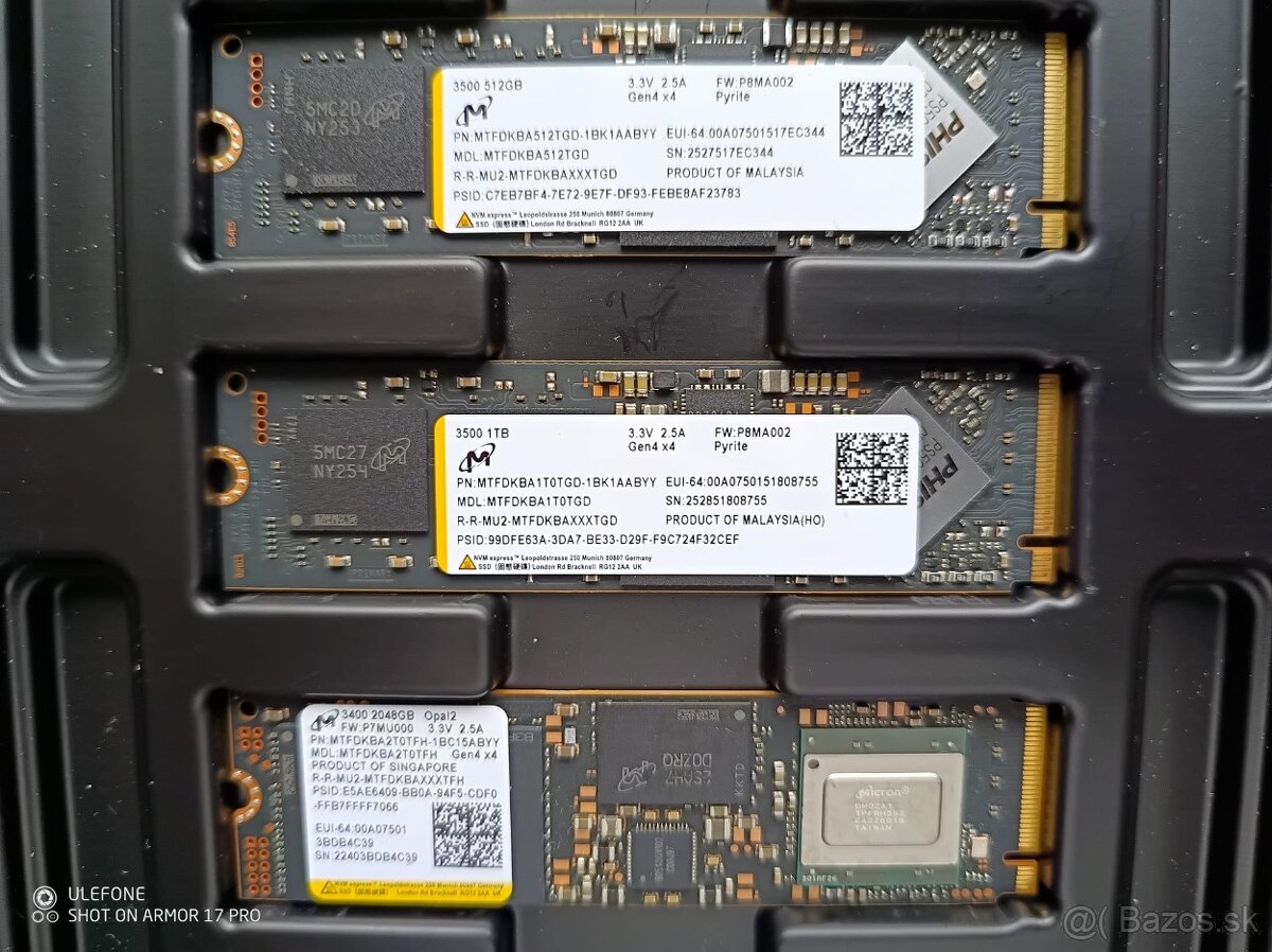 Micron 3400 512GB a Micron 3500 1TB a 2TB NVMe (7 000 MB/s)