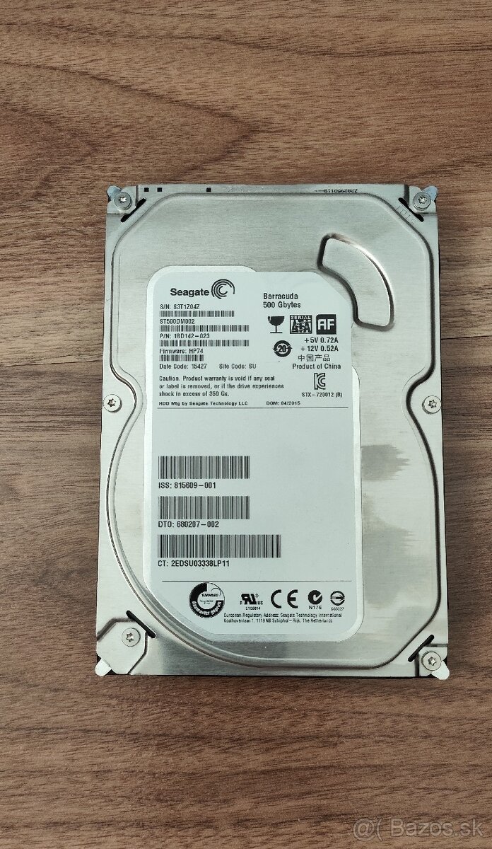 HDD Seagate Baracuda; 500GB; 3,5“; SATAIII