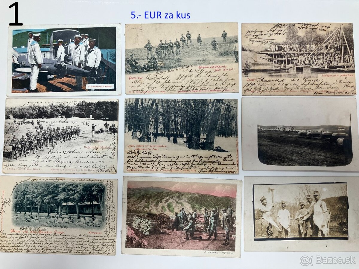 Vojenské fotografie celá zbierka z 1. svetovej vojny