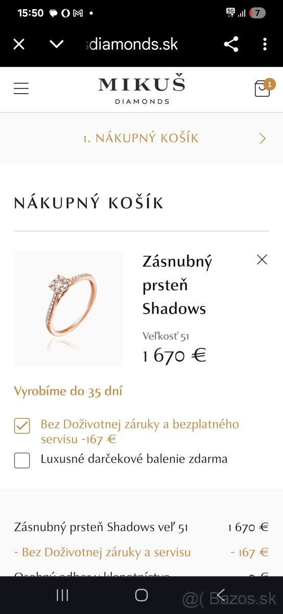 Diamantový prsteň Mikuš