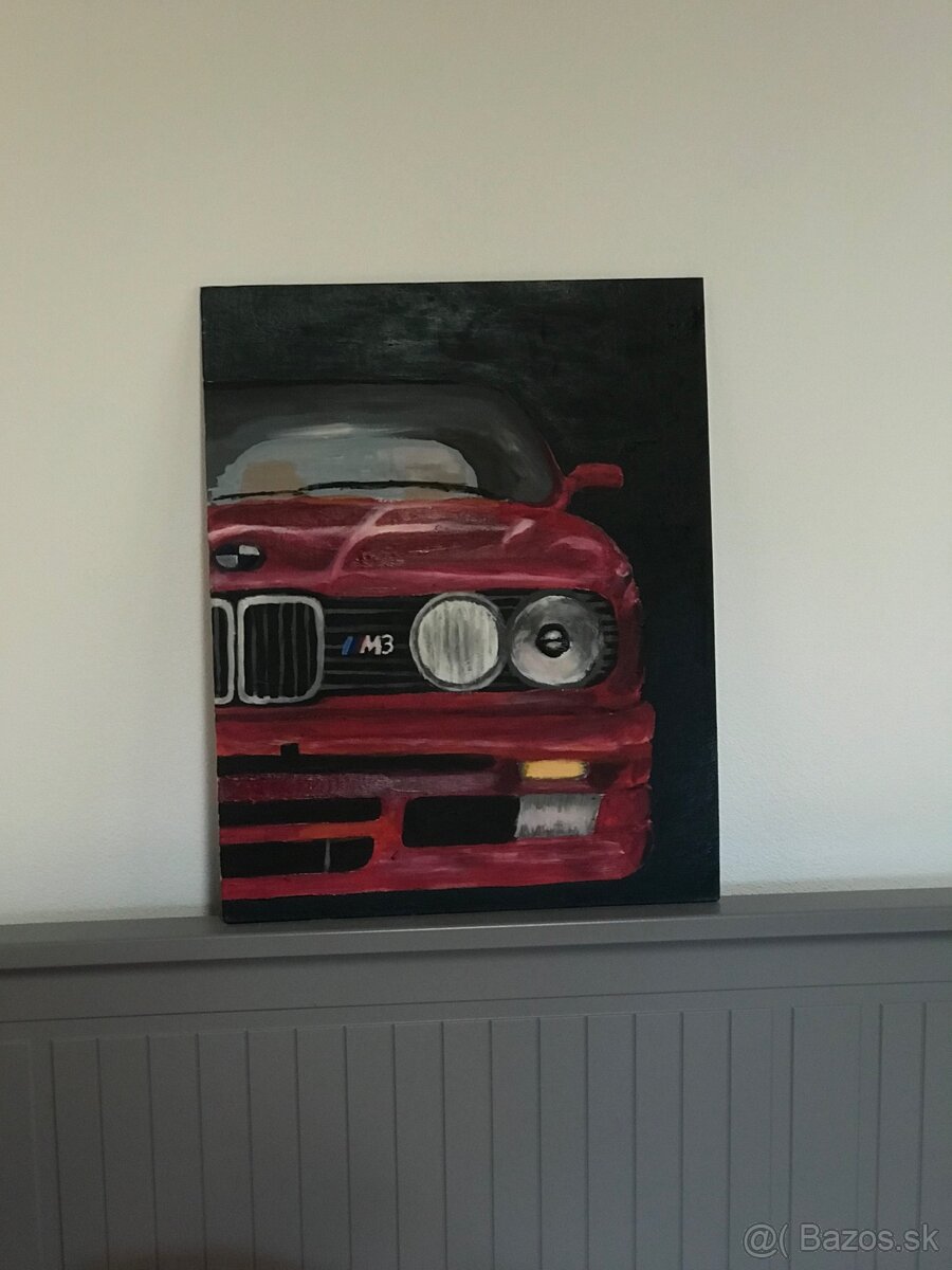 BMW e30 maľba na plátno
