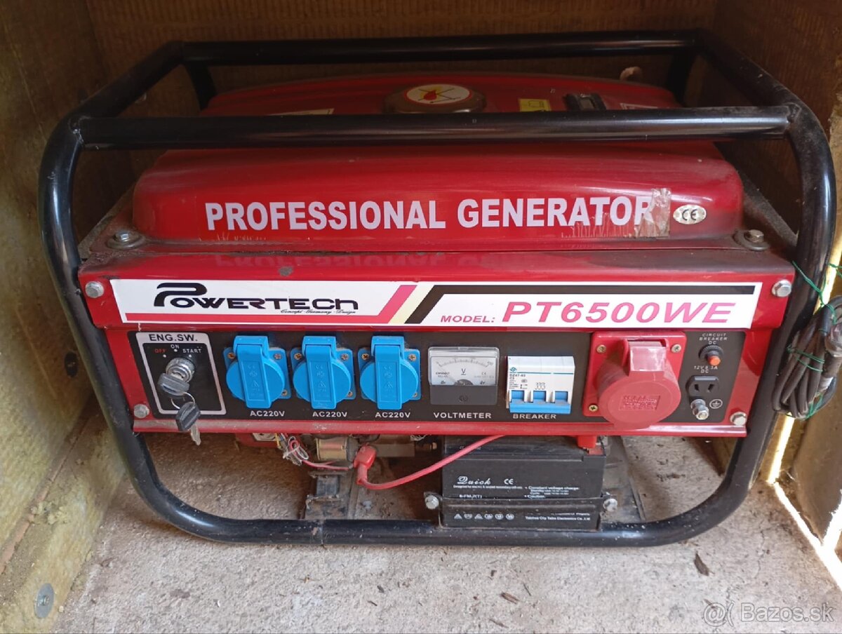Predám generátor Powertech PT6500WE
