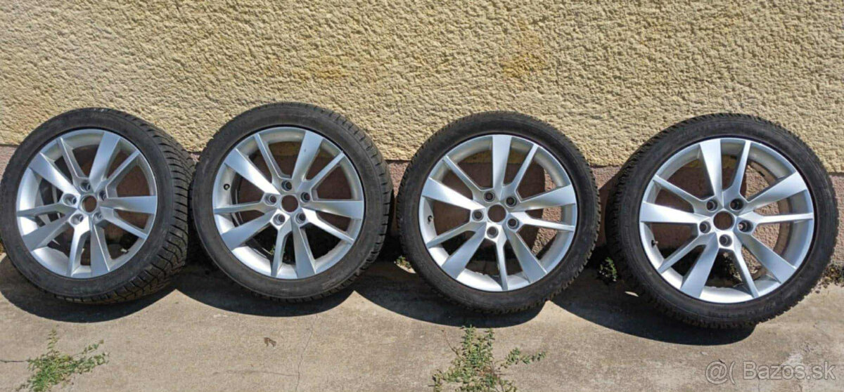 Škoda R17 originál disky 5x112 + zimné Fulda 225/45 R17(6mm)