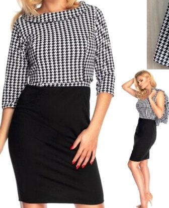 PeeKaBoo Čierno-biele vzorované šaty + crop top