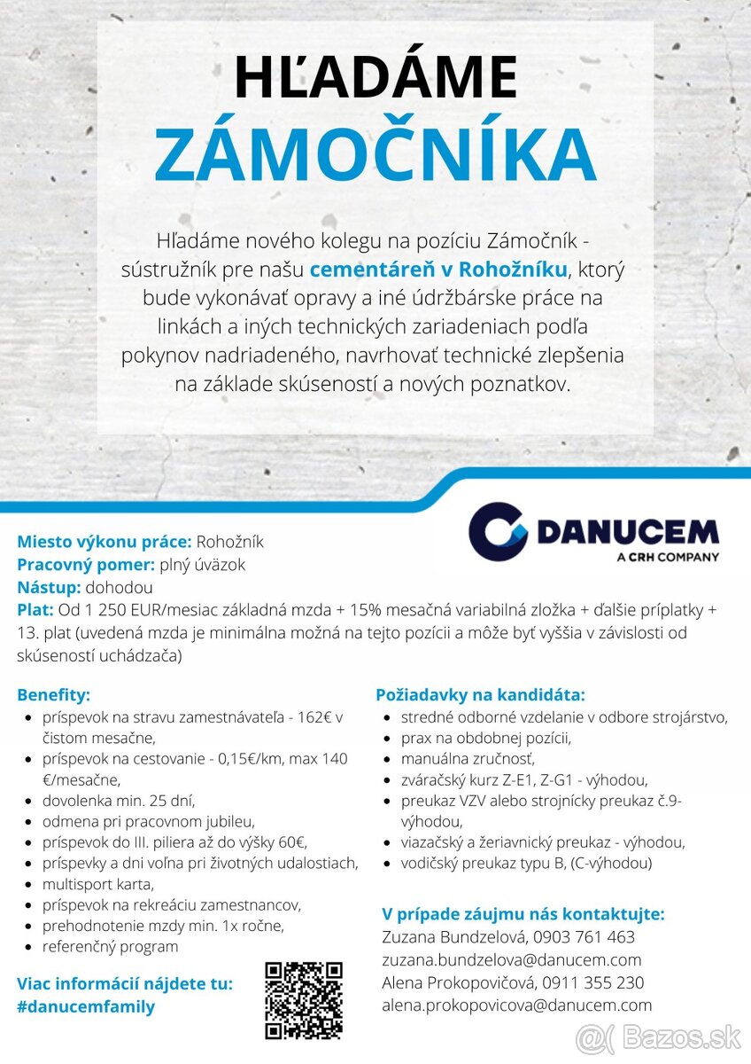 Hľadáme zručného kolegu na pozíciu ZÁMOČNÍK
