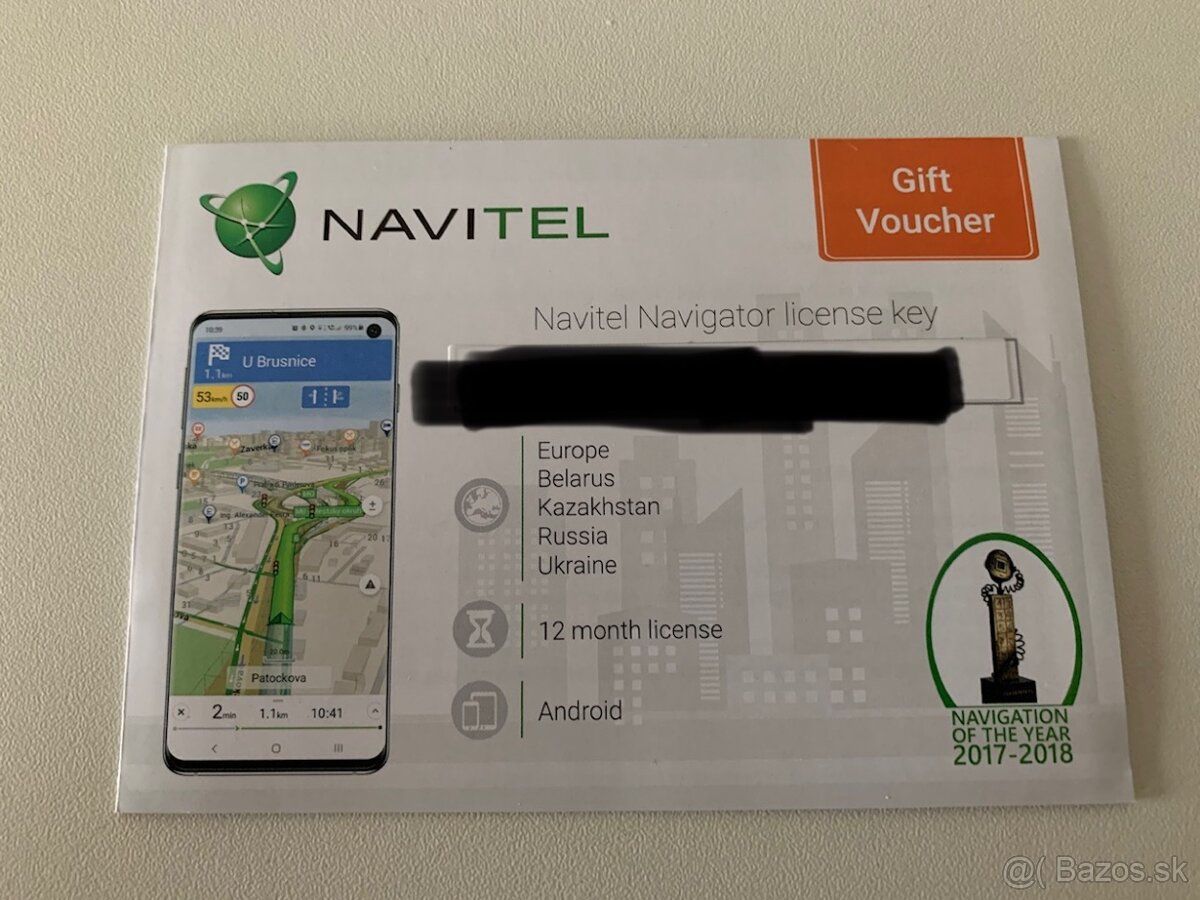 Predám 1-ročnú licenciu navigácie NAVITEL Navigator