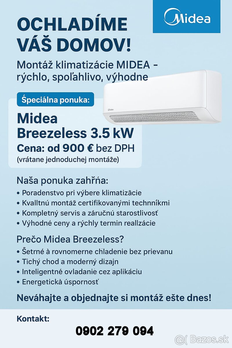 Dodavka a montaz klimatizacie (BA, TT, NR + okolie)