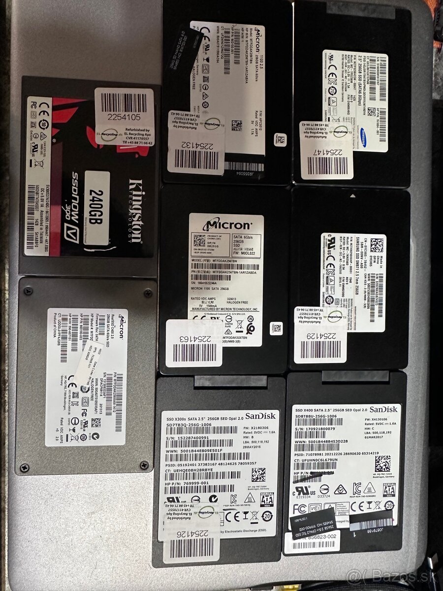 SSD HDD 2.5” Kingston Micron Sandisk Samsung 256 / 240 GB