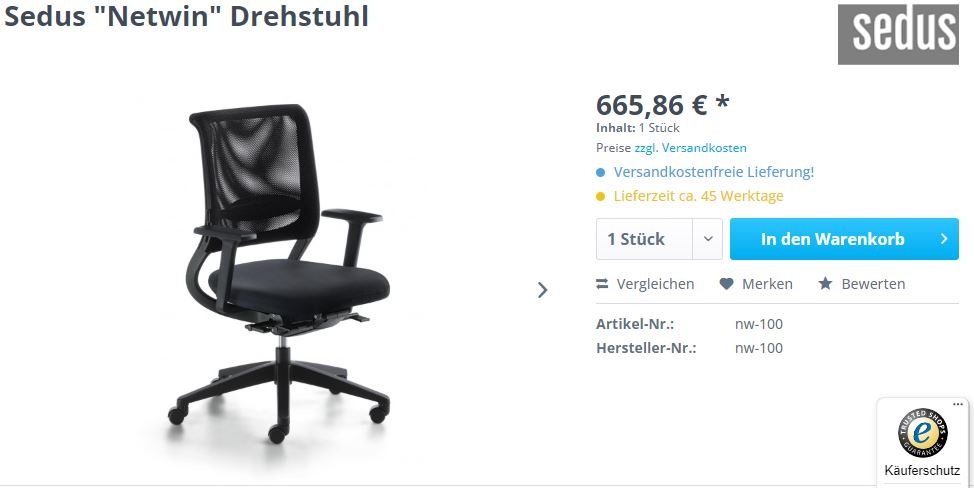 Kancelárska stolička Nemecká výroba