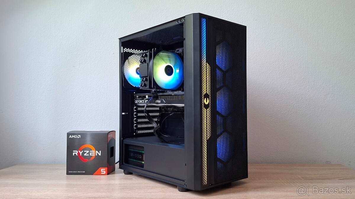 Herný pc 6jadro Ryzen 5 5500 3,60ghz/16GB/NVME/RTX4060TI