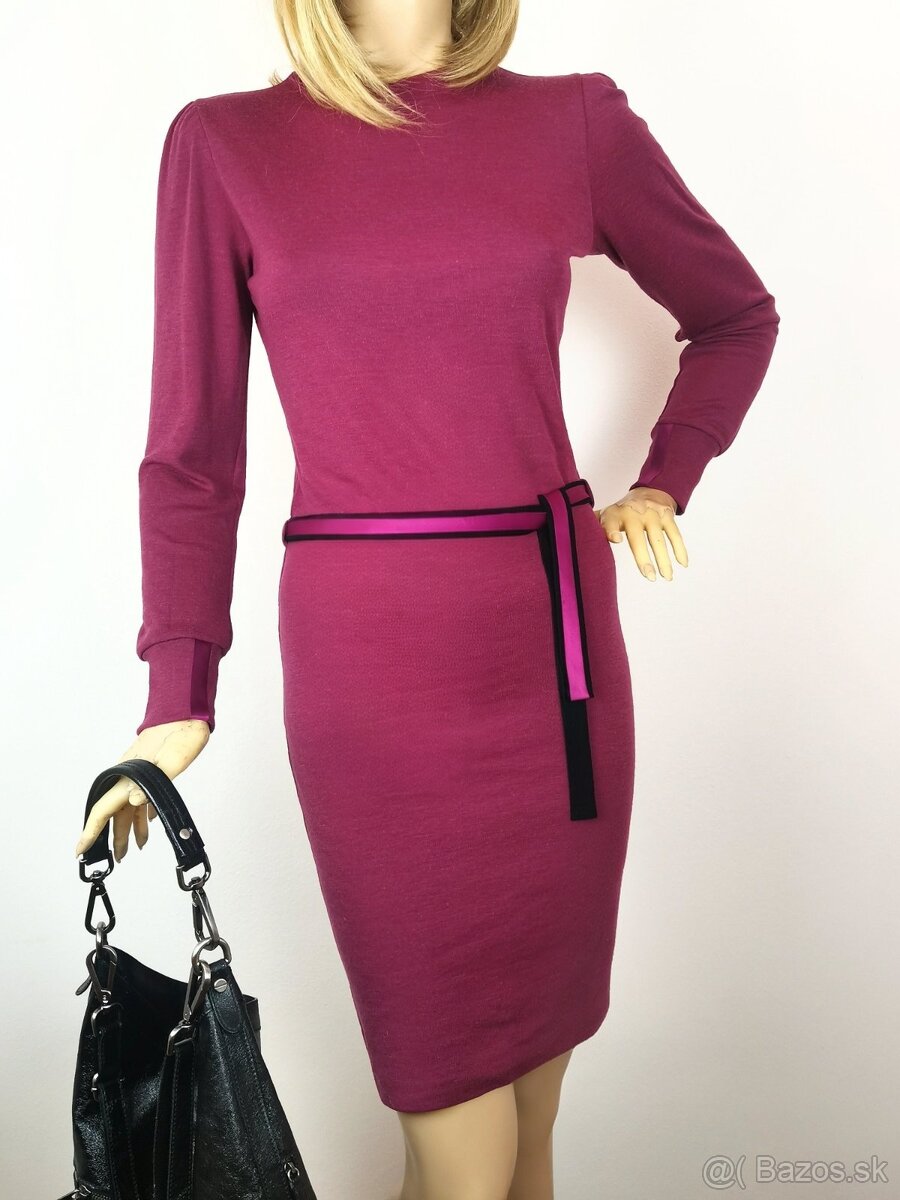 Bordové merino šaty na každý deň