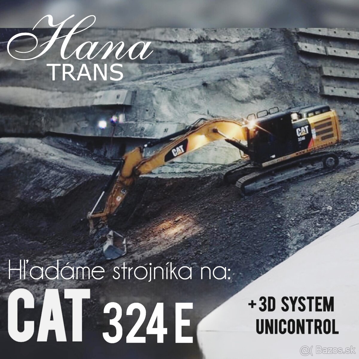 Strojník na bager s 3D nivelaciou