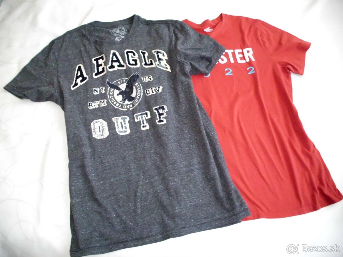 Holister+American Eagle 2ks pánske tričká M