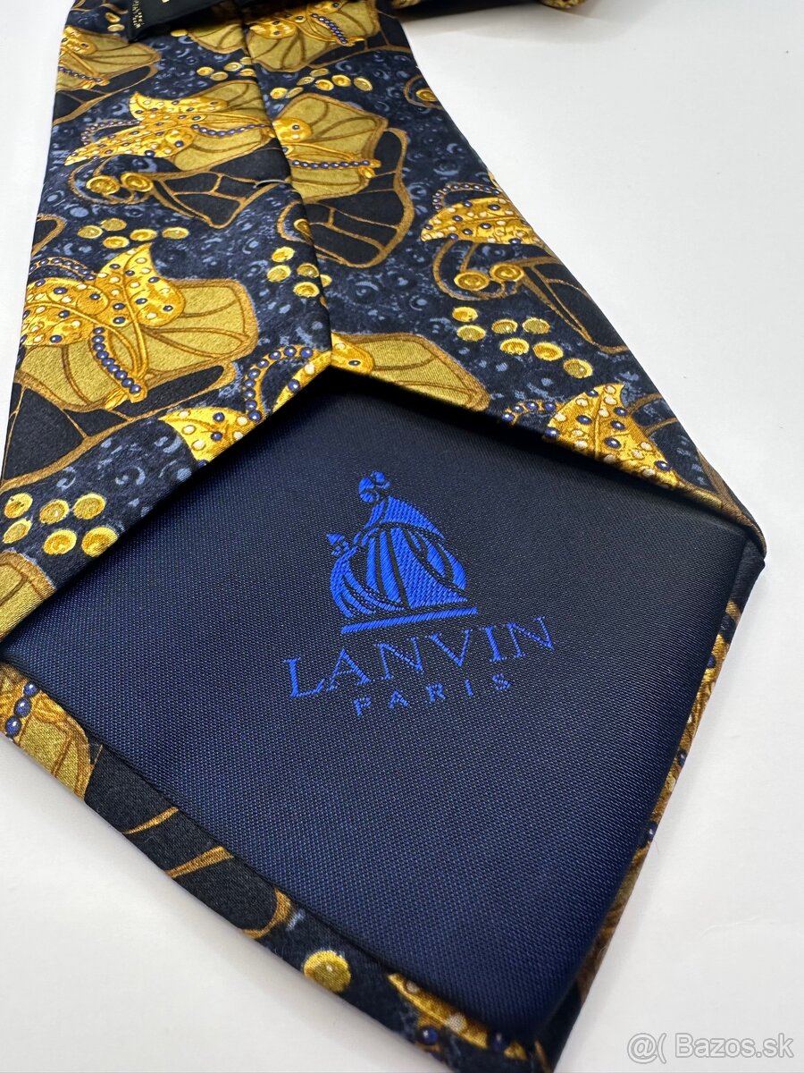 Pánska luxusná kravata so šatkou do saka LANVIN