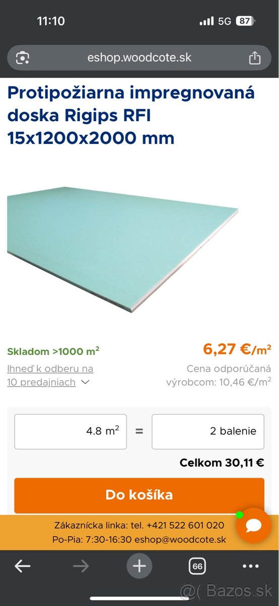 Protipožiarny Sadrokarton