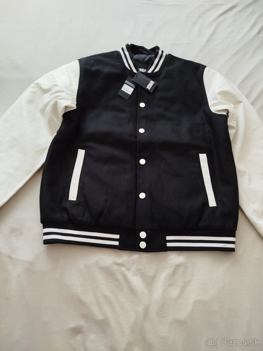 Nová bunda Oldschool College Jacket blk/wht veľkosť L