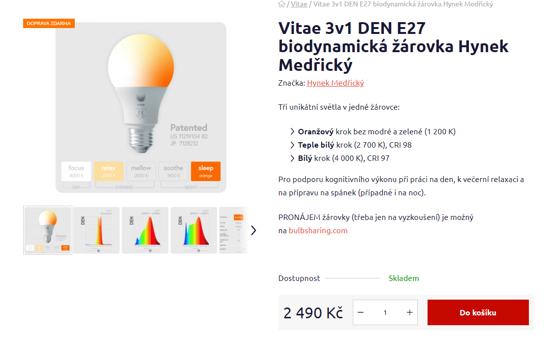 Vitae 3v1 DEN E27 biodynamická žiarovka Hynek Medřický