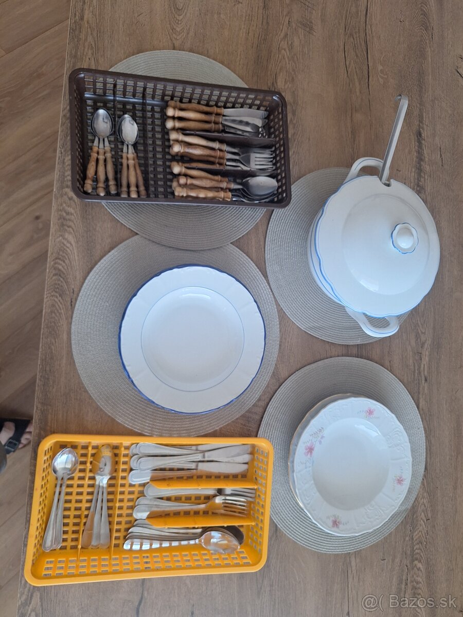 Značkový vintage porcelán na doplnenie, príbory
