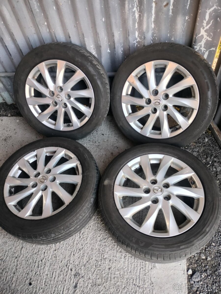 4ks alu disky orig. Mazda 5x114,3 R17 pneu 215/55 5mm