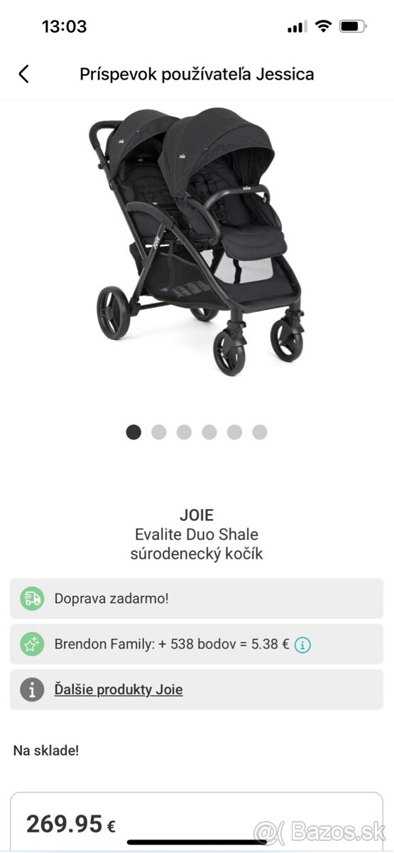 Joie double kočík