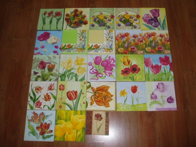 servítky - tulipány - 23 kusov
