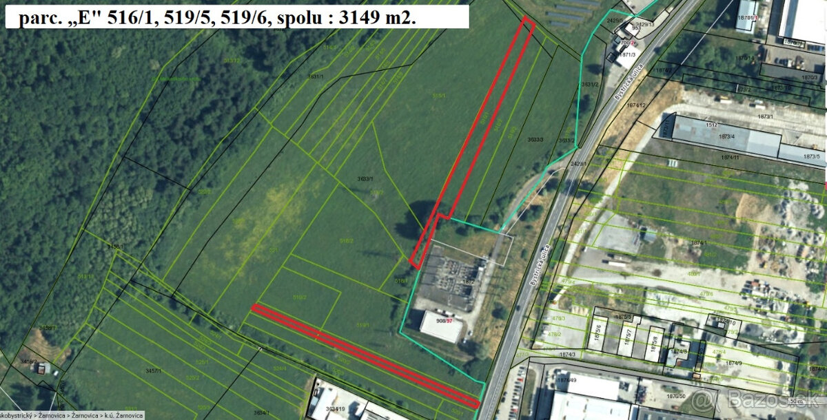 PREDAJ pozemok v meste Žarnovica o celkovej výmere 3149 m2.