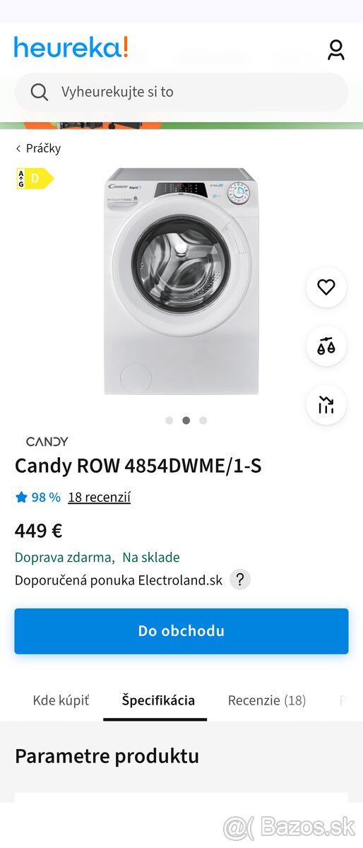 Pračka/sušička Candy ROW 4854DWME/1-S