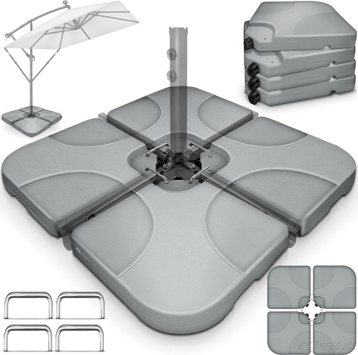 tillvex® stojan na slnečník 60 l / 80 kg