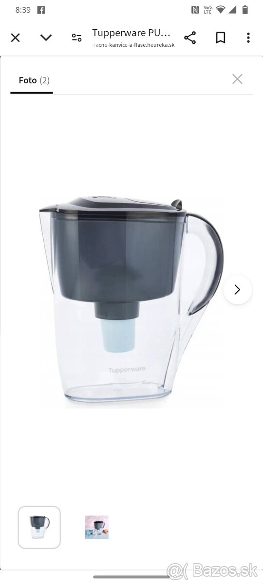 Tupperware filtračná kanvica, nová
