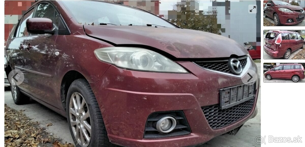 Mazda 5 2.0 Diesel 2007 predám MOTOR RF, ZÁMOK, DVERE