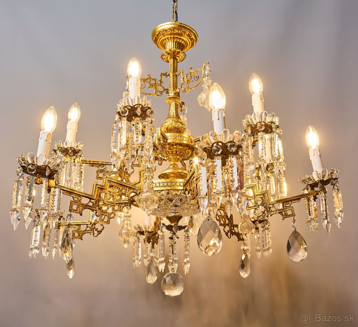 Veľký luster Art Deco na 12 žiaroviek