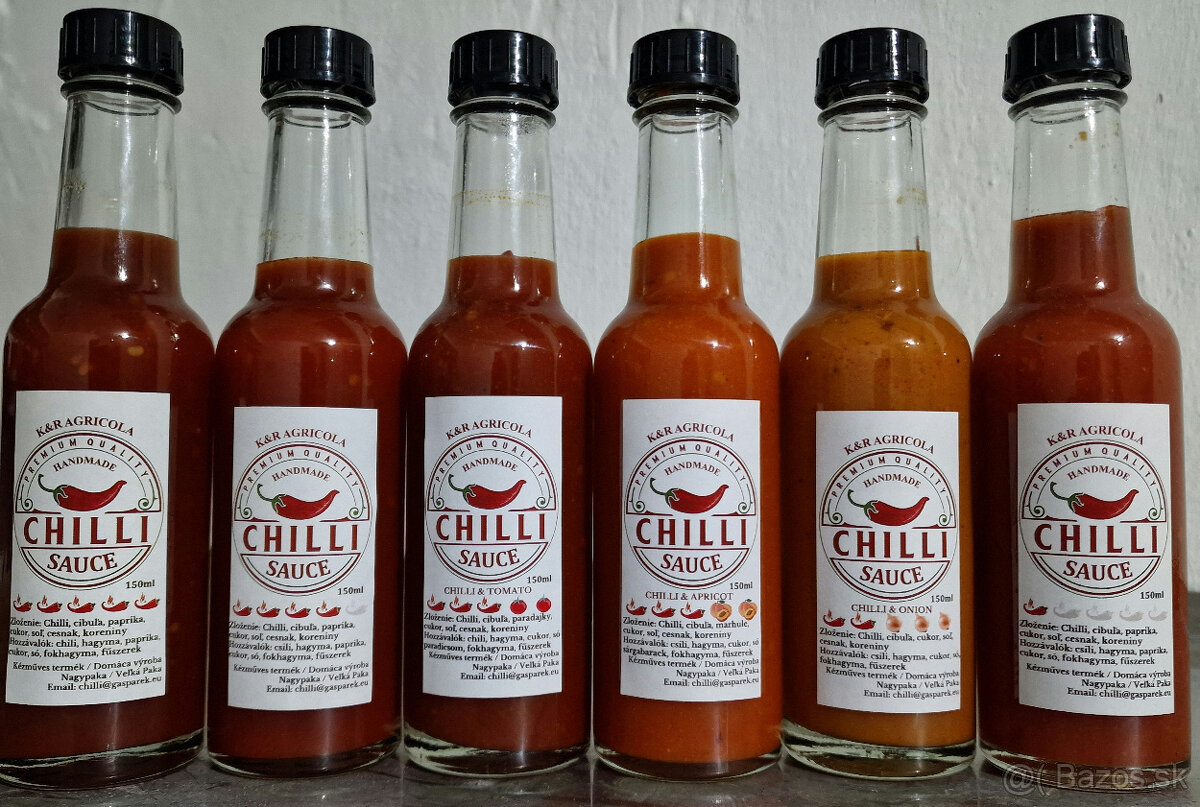 Vlastne domacé chilli omáčky, chilli soľ