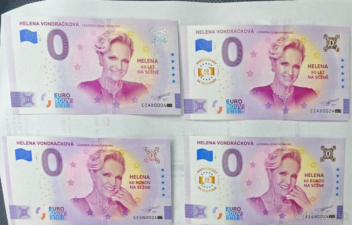 0€ bankovka Helena Vondráčková