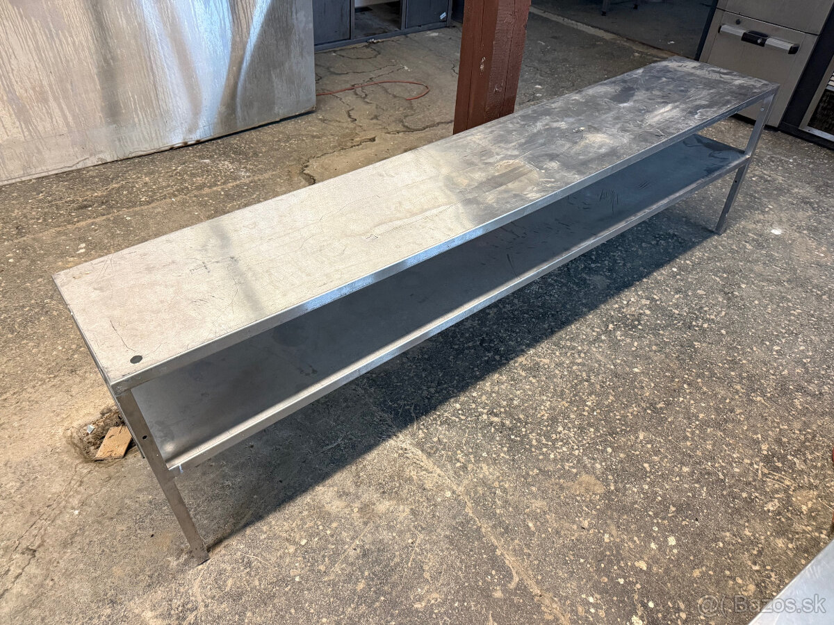 Nerezová dvojposchodová nadstavba/polica 220cm